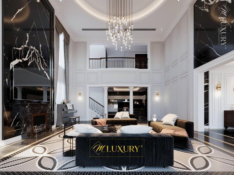 Chiêm ngưỡng mẫu thiết kế nội thất phòng khách biệt thự cao cấp hiện đại, ấn tượng