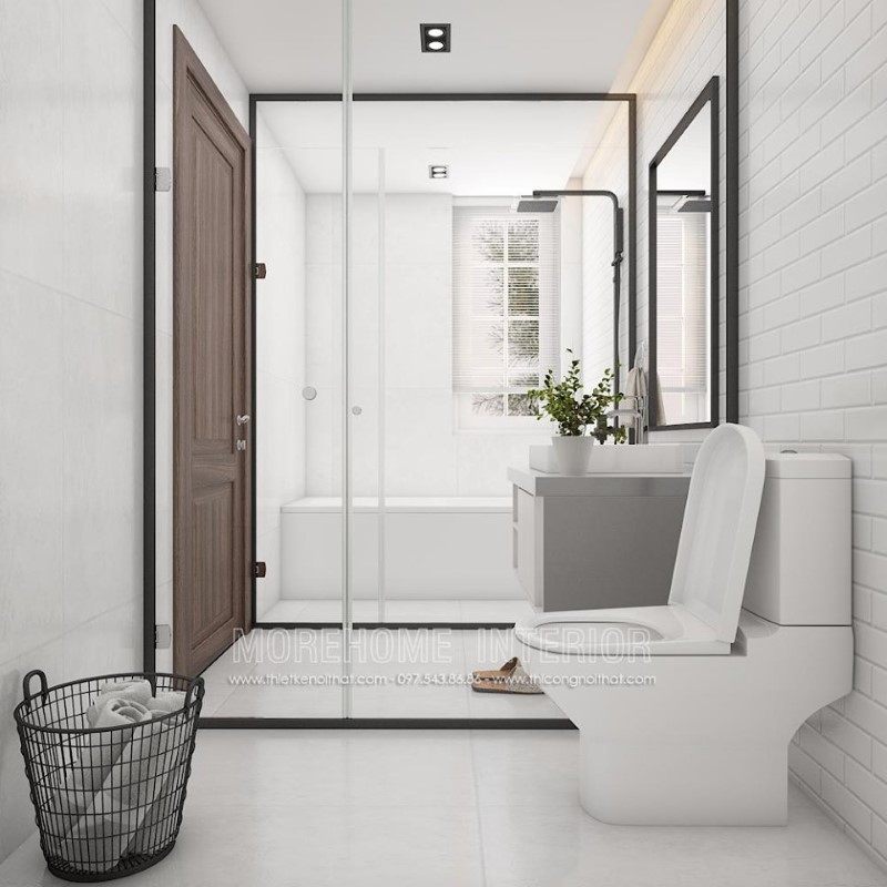 Vách tắm kính cửa trượt tiết kiệm tối ưu cho không gian sử dụng, kiểu dáng sang trọng với bộ gioăng chắn ở cạnh kính giúp ngăn nước tuyệt đối.