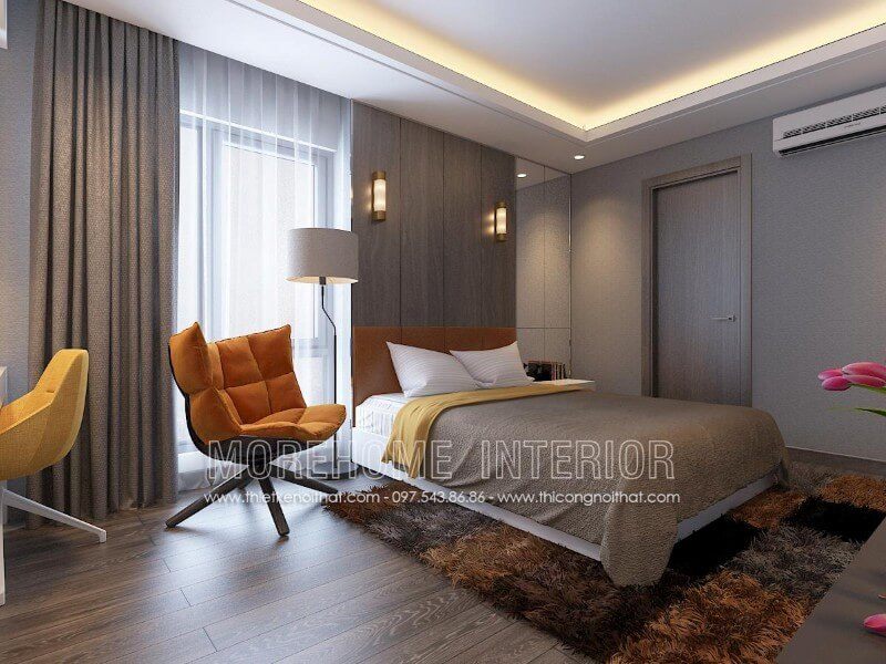 11 Ý tưởng thiết kế không gian căn hộ chung cư đẹp với giường ngủ ngủ bọc da đầu giường