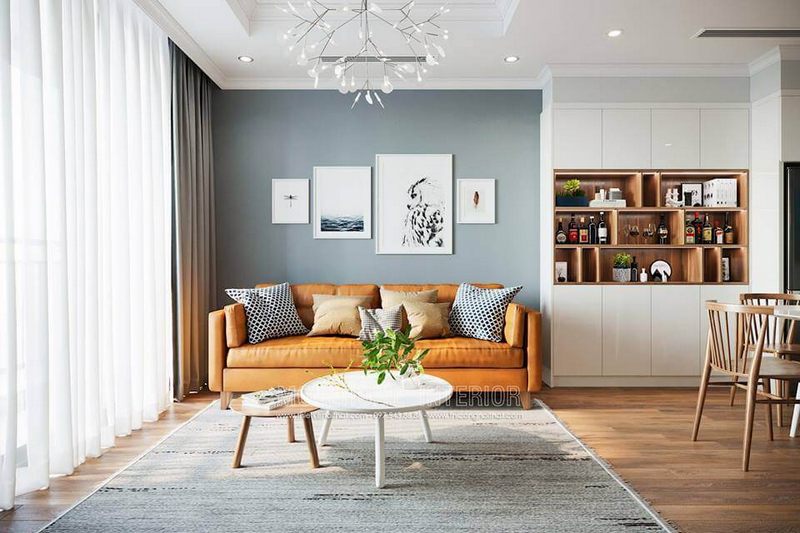 Tranh canvas treo tường khiến không gian phòng khách thêm phần sống động