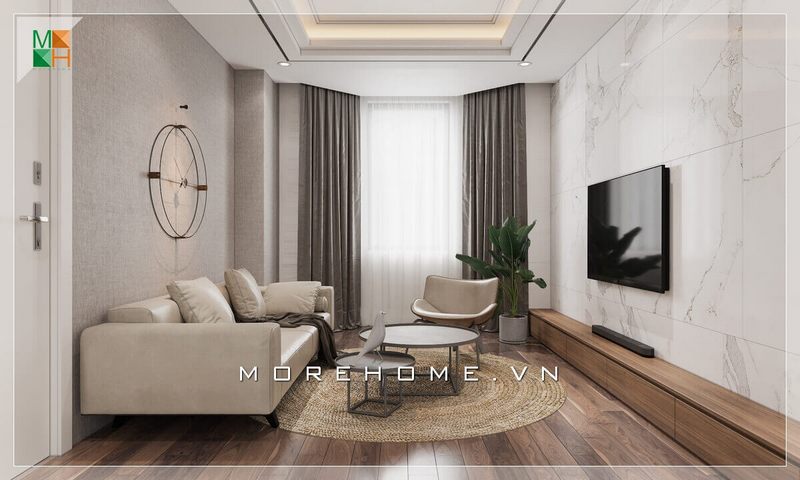 Mẫu thiết kế nội thất phòng khách chung cư, nhà phố hiện đại sang trọng.