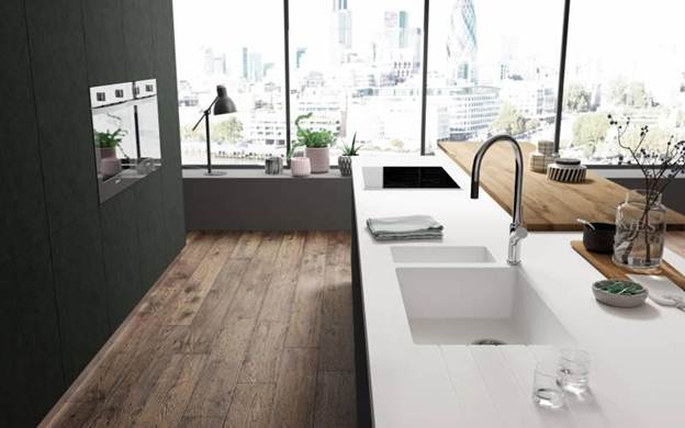 Tổng hợp những mẫu đá nhân tạo ốp bàn bếp